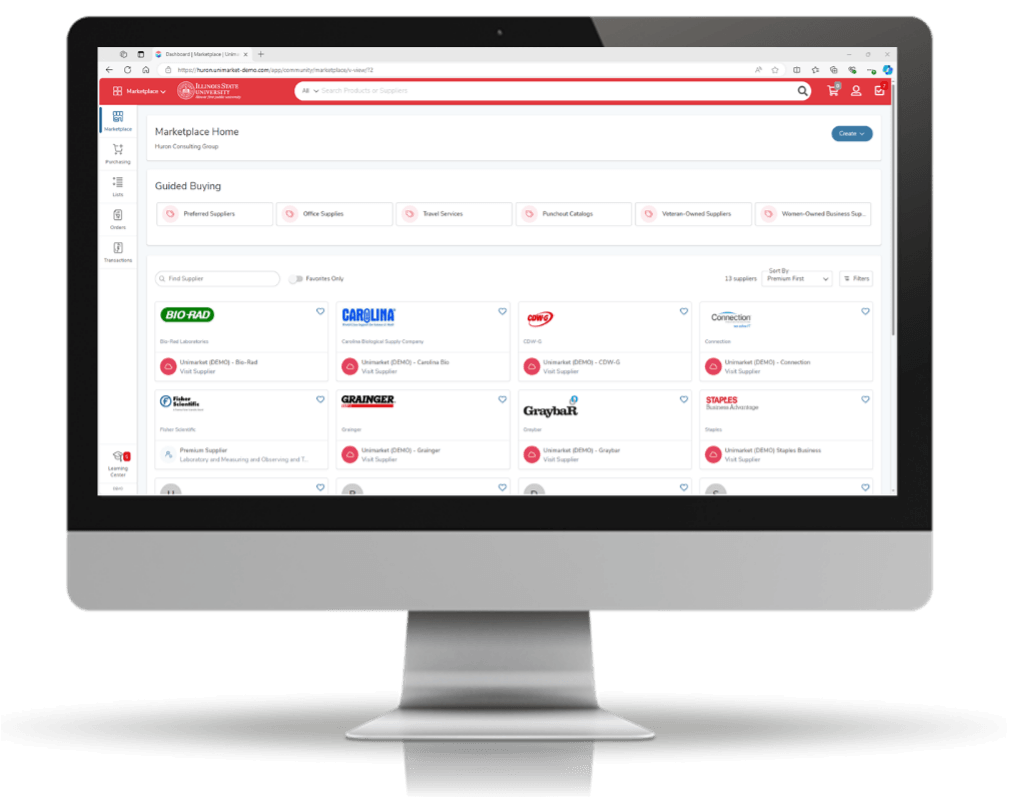 A preview of the Purch marketplace on a computer screen.
